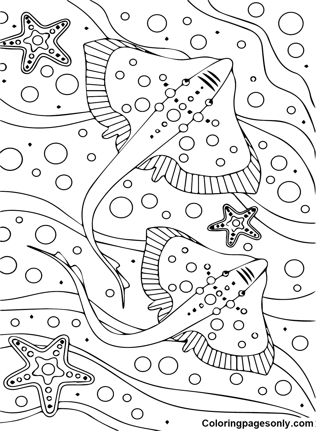 60 Printable Coloring Pages Of Stingrays 7