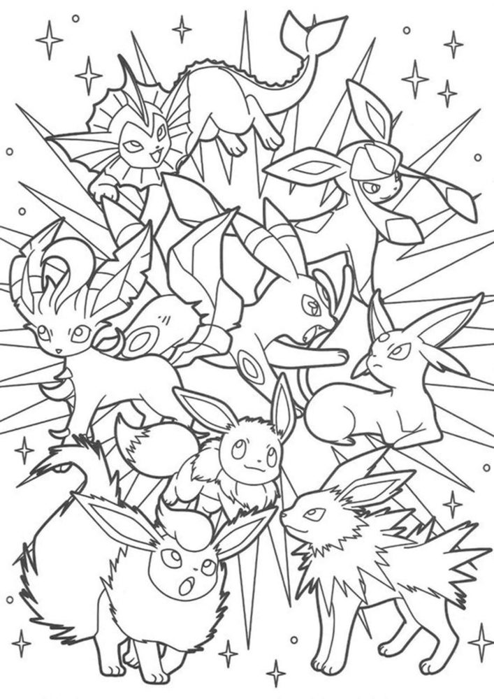 60 Printable Eevee Evolution Coloring Pages 54