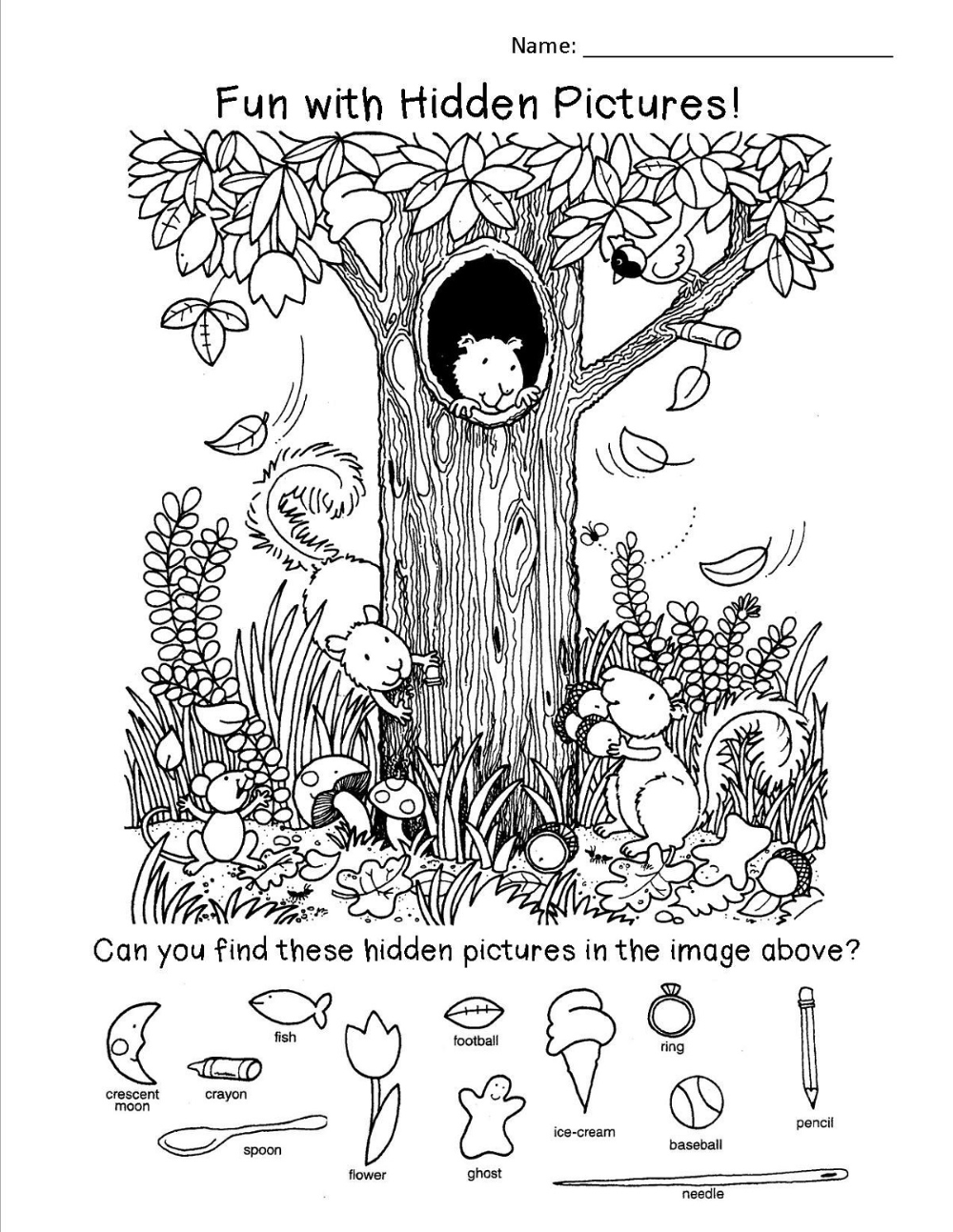 60 Printable Hidden Pictures Coloring Pages 50