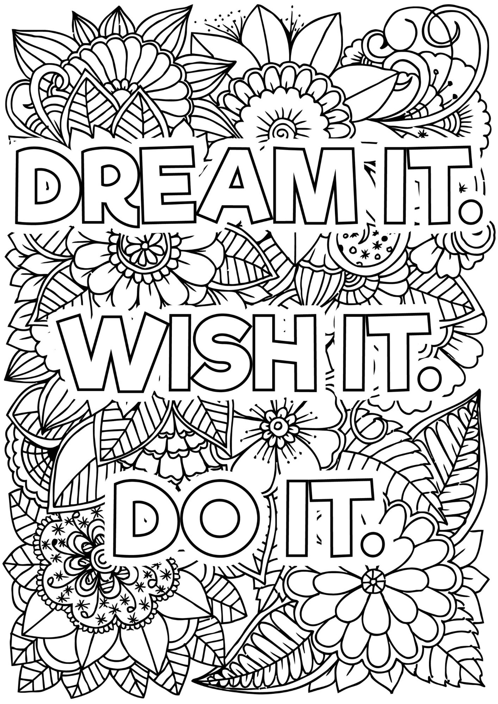 60 Printable Inspirational Quote Coloring Pages 8